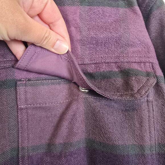 The North Face Womens Valley Flannel Shirt Size XXL Plaid Midnight Mauve Shacket - Picture 2 of 4